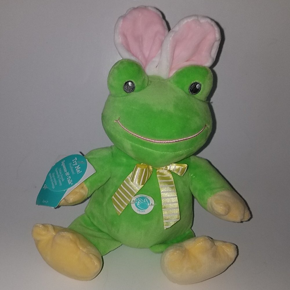 Frog Easter Bunny Ears Plush Sound Ribbit w/TAGS Dan Dee Easter Squeeze-N-TalkOp